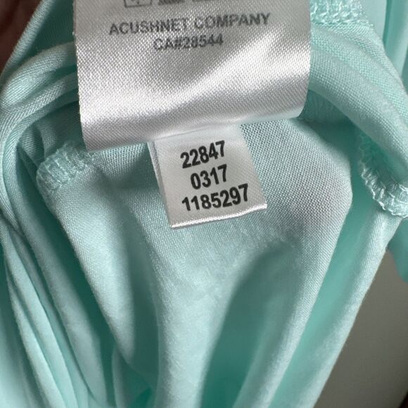 FootJoy FJ Men's Large Polo Shirt Athletic Fit Buttoned Golf Pocket Mint Green - Picture 6 of 8